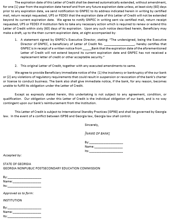 Policy 16: Surety Bond and Letter of Credit Forms and Requirements ...